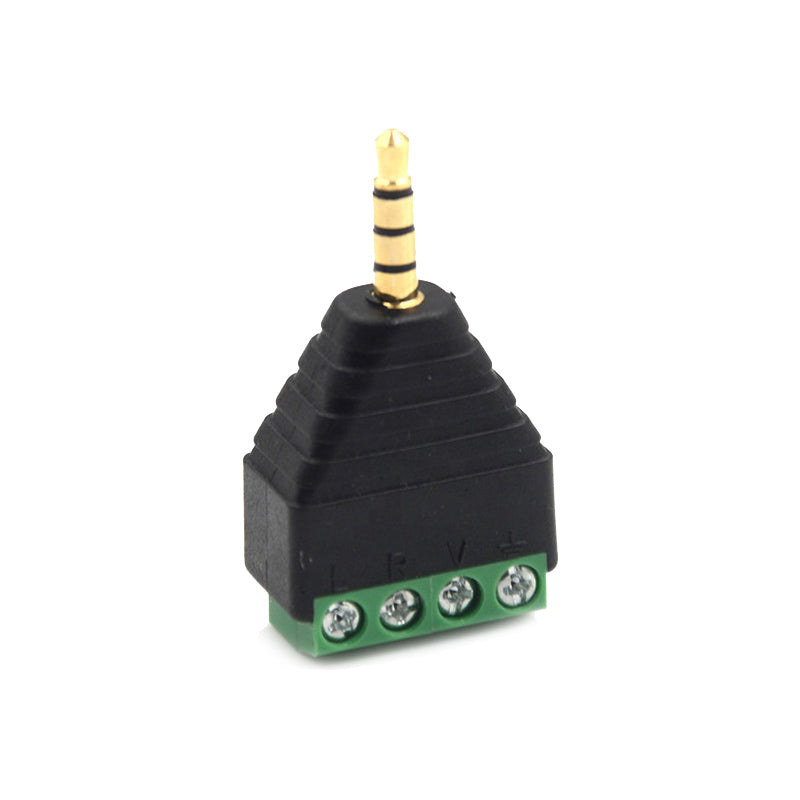 3.5mm Plug Audio Male To 4P Terminal Block Terminal 3Pin Block AV Balun Connector New Original Welcome To Inquire