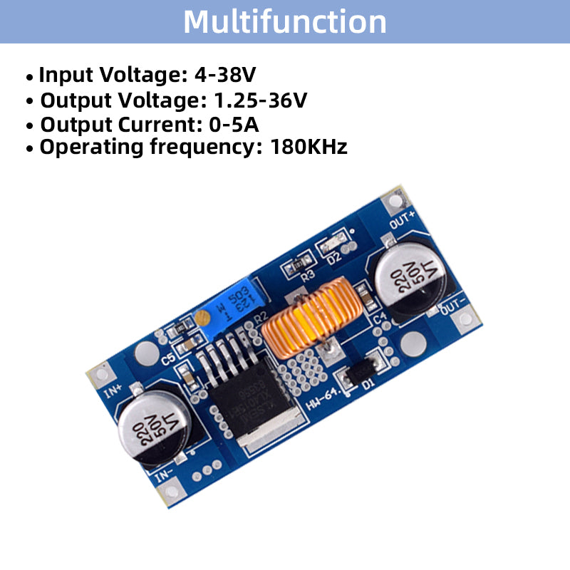 4~38V High Power 96% High Efficiency 5A Adjustable Buck Module Battery Charger Step Down Module XL4015