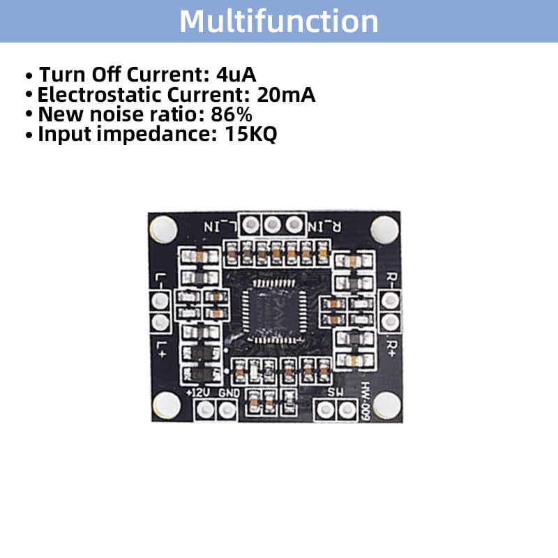 Digital Power Amplifier Board 2x15W Two-Channel Stereo Class D High-Power Miniature Power Amplifier Board PAM8610