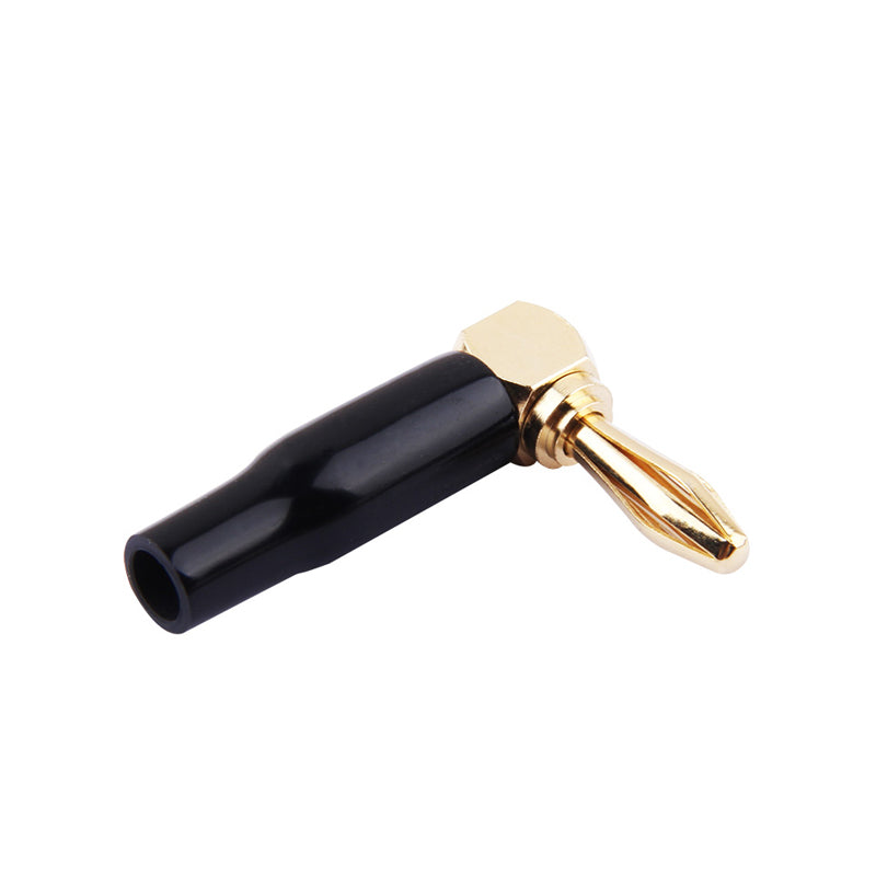 Wholesale All Series Right Angle 24k Banana Speaker Wire Cable Screw Plug Connectors