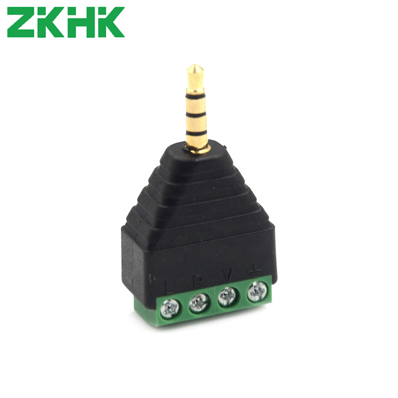 3.5mm Plug Audio Male To 4P Terminal Block Terminal 3Pin Block AV Balun Connector New Original Welcome To Inquire