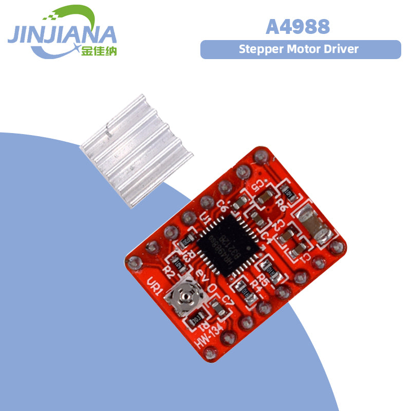 Red Board Stepper Motor Driver 3D Printer Module Sends Heat Sink Pin Row A4988